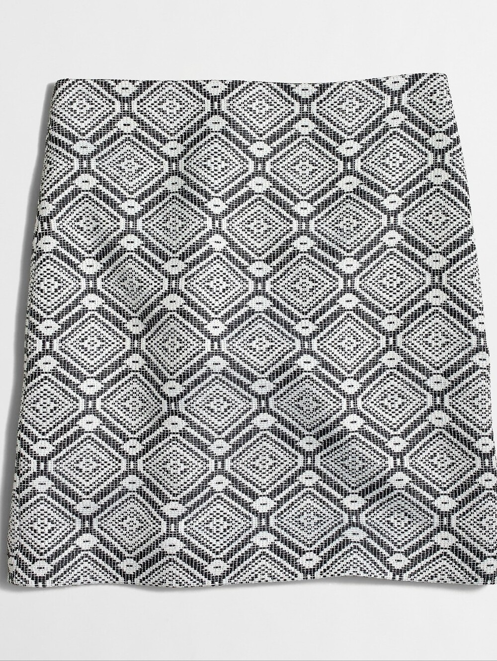 J. Crew Factory Diamond Jacquard Black White Mini Skirt Size 0